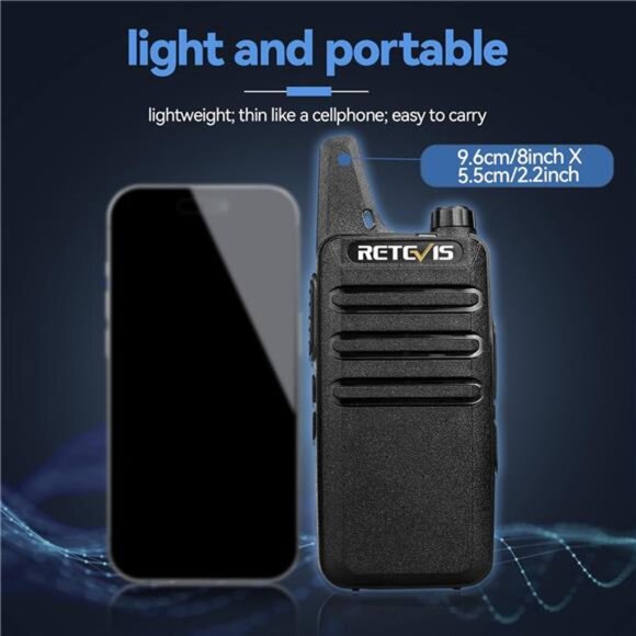 Walkie Talkies, Mini 2 Way Radio Rechargeable, VOX Handsfree, Portable, Two-Way - Picture 2 of 7